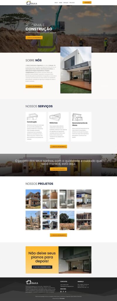 landing page cella jl construtora